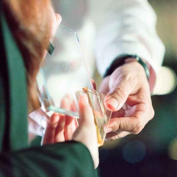 Image of two hands holding an award