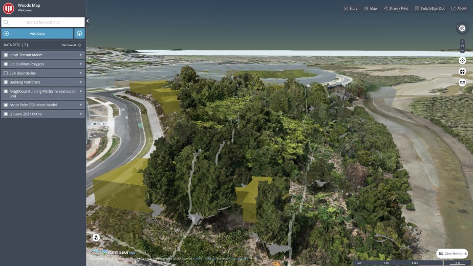 GIS view of greenbelt in app