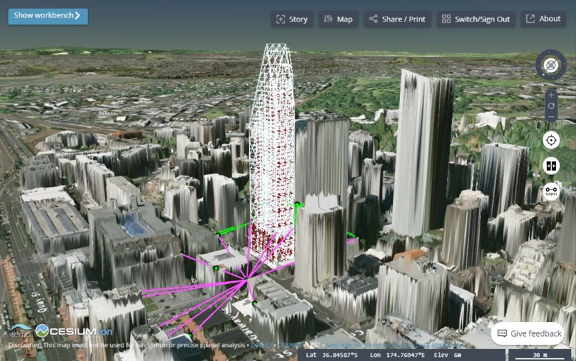 PWC building in GIS wireframe mode