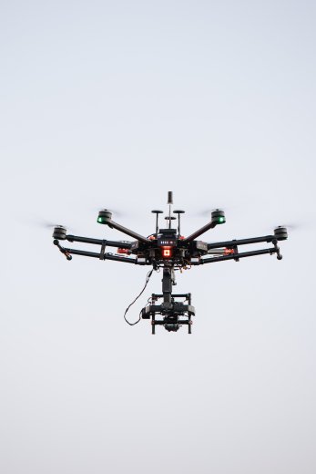 Drone in air close-up