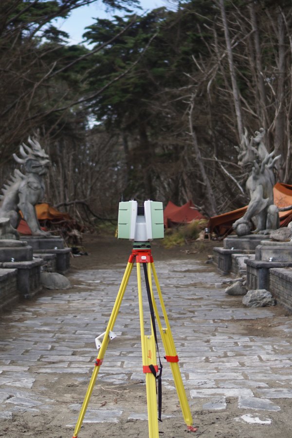 3D laser scanning equipment with statues